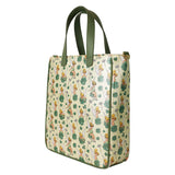 Loungefly Peter Pan Tinker Bell Clover All-Over Print Tote Crossbody Bag With Coin Bag