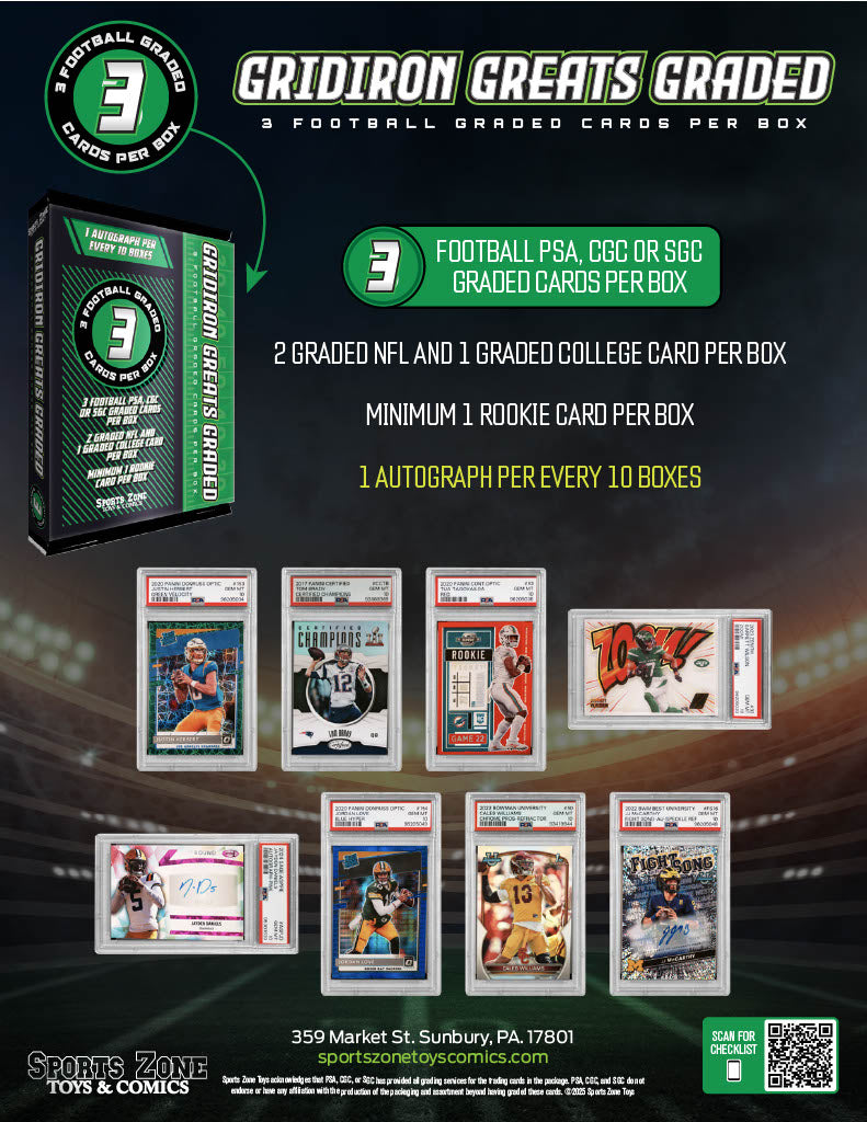Gridiron Greats Football Graded 3 Card Box SPORTS ZONE TOYS & COMICS Gridiron Greats Football Graded 3 Card Box SPORTS ZONE TOYS & COMICS