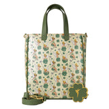 Loungefly Peter Pan Tinker Bell Clover All-Over Print Tote Crossbody Bag With Coin Bag