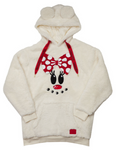 Loungefly Disney Holiday Minnie Sherpa Hoodie Sweatshirt with Mouse Ears S-small