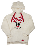 Loungefly Disney Holiday Minnie Sherpa Hoodie Sweatshirt with Mouse Ears S-small