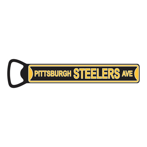 Pittsburgh Steelers Steel Bottle Opener 7" Magnet Authentic Street Signs Brand