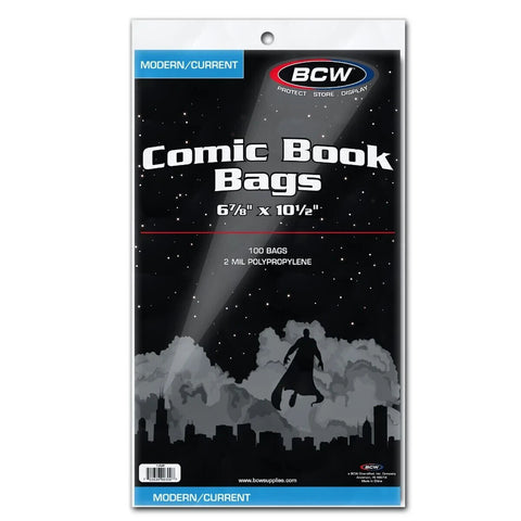 BCW Comic Book Bags Modern Current 6 7/8 x 10 1/2 (100 per pack)