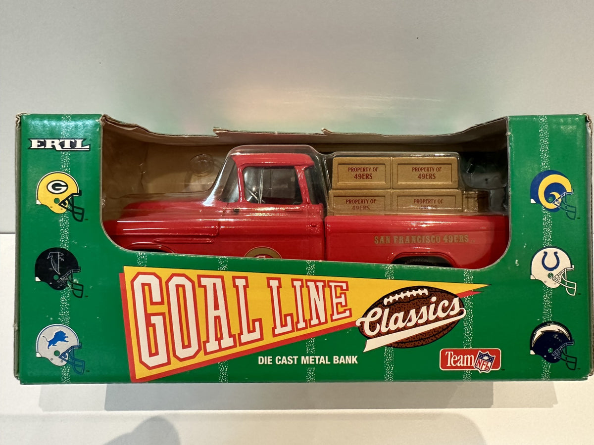 San Francisco 49ers NFL Diecast '50 Oldsmobile Rocket 88 Locking Coin Bank  Ertl 1999 Football Team Goalline Classics Collectible Car : : Toys  & Games