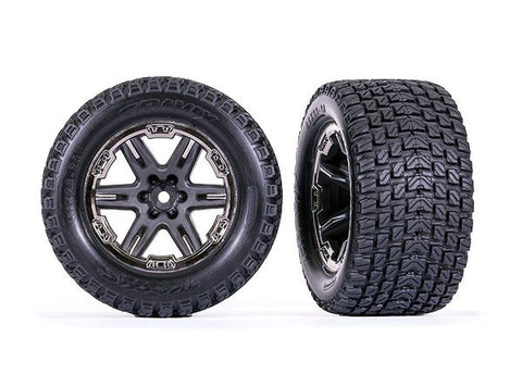 Traxxas 6764-BLKCR T&W RXT Wheels & Tires GRAY BKCR/GRAVIX