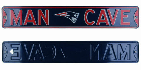 New England Patriots Authentic Steel Street Sign Man Cave with Logo 36x6 36in