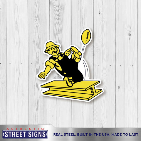 Pittsburgh Steelers V Laser Cut Steel Logo Spirit Size Authentic Street Signs 12
