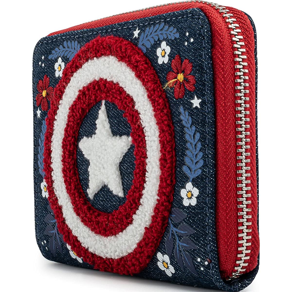 Loungefly Marvel Captain America 80th Anniversary Floral Shield mini backpack LOUNGEFLY Marvel Captain America 80th Anniversary Floral  main image 2