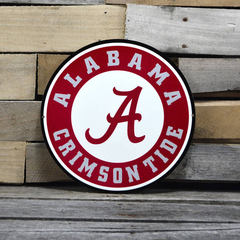 Alabama Crimson Tide Authentic Street Signs NCAA 12 Inch Steel Lasercut College Team Sports Sign for Dorm Rooms, Man Caves, Garages