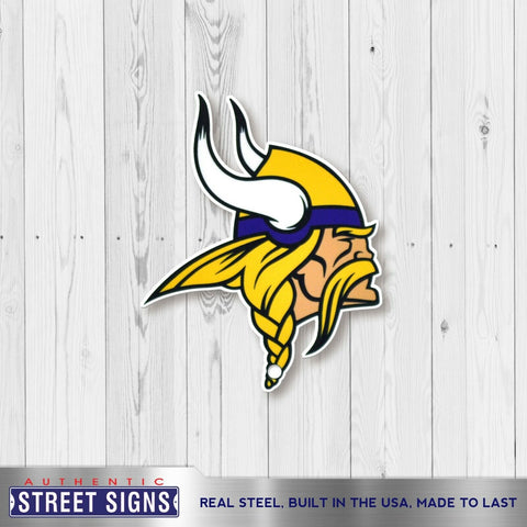 Minnesota Vikings Laser Cut Steel Logo Spirit Size Authentic Street Signs 12"