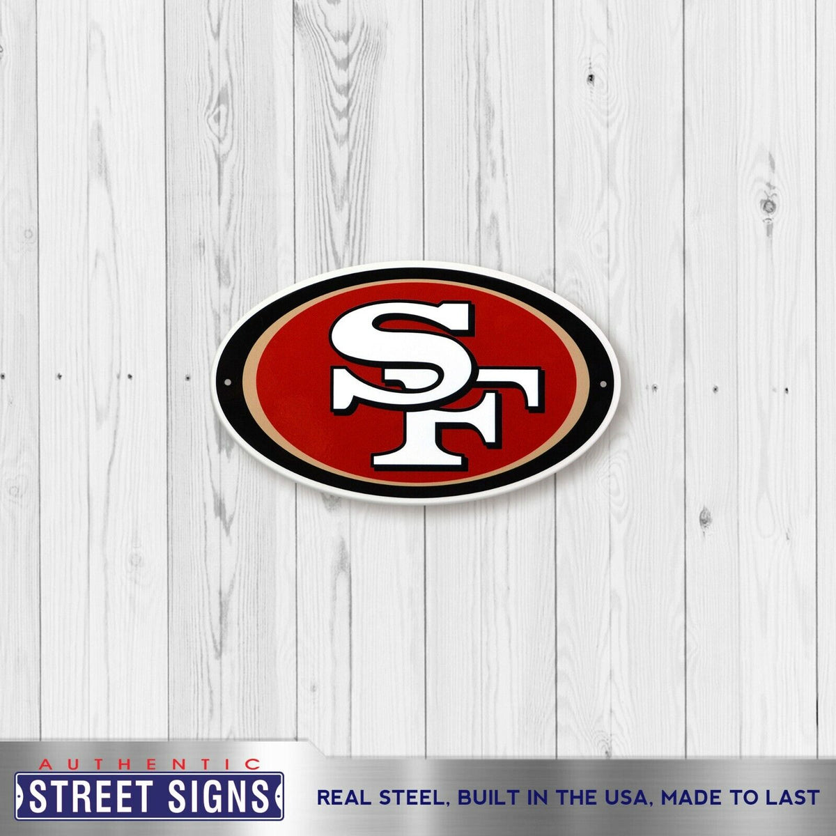 NFL San Francisco 49ers Laser Cut Metal Sign,Black