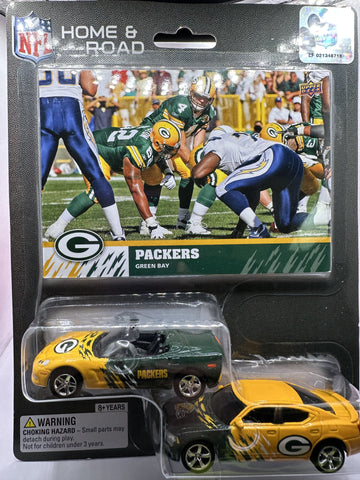 Green Bay Packers Upper Deck Collectibles Home/Road 2 Pk Corvette/Charger
