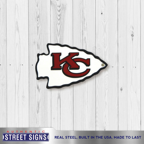 Kansas City Chiefs Laser Cut Steel Logo Spirit Size Authentic Street Signs 12"