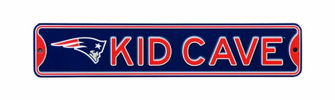 New England Patriots Steel Kid Cave Sign 16x3 16in