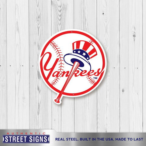 New York Yankees Laser Cut Steel Logo Hat Spirit Size NY Authentic Street Signs