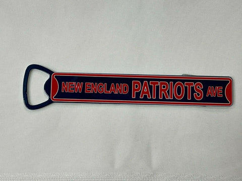New England Patriots Ave Steel Bottle Opener 7" Magnet Authentic Street Signs
