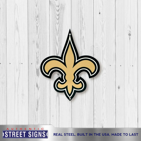 New Orleans Saints Laser Cut Steel Logo Spirit Size Authentic Street Signs 12"