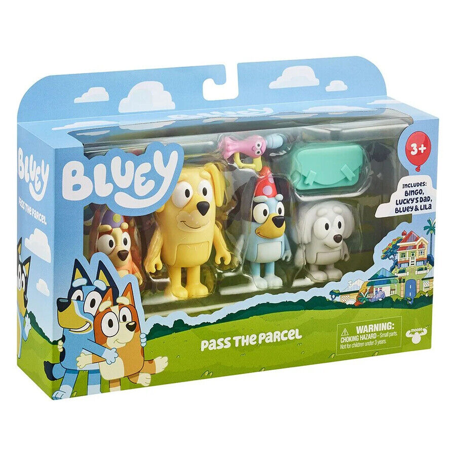  Bluey and Friends 4 Pack of 2.5-3 Poseable Figures : Toys &  Games