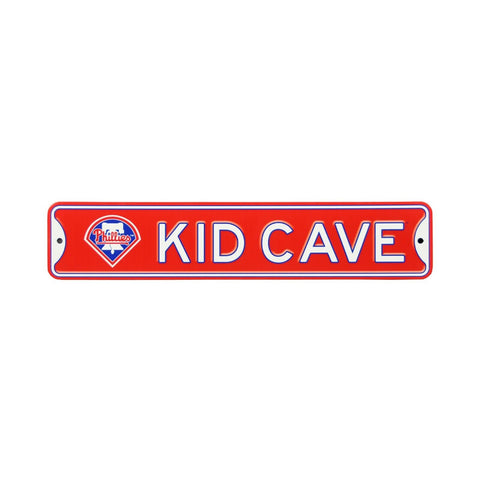 Philadelphia Phillies Steel Kid Cave Sign 16x3 16in