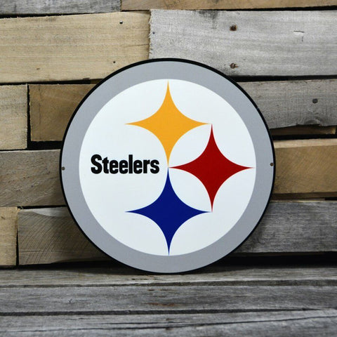 Pittsburgh Steelers Laser Cut Steel Logo Spirit Size Authentic Street Signs 12"