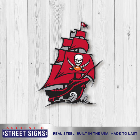 Tampa Bay Buccaneers Laser Cut Steel Logo Spirit Size Authentic Street Signs 12"