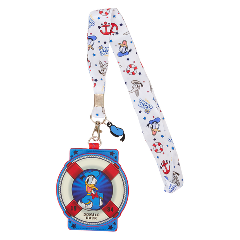 Loungefly Disney Donald Duck 90th Anniversary Lanyard with Cardholder