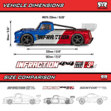 ARRMA ARA4315V4T2 1/8 Infraction 4X4 3S BLX 1/8 Truck Black/Red