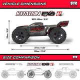 ARRMA ARA8708V6T1 Kraton 6S 4x4 EXB 1/8 Speed Monster Truck Black