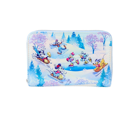 Loungefly Disney Mickey And Friends Winter Wonderland Zip Around Wallet