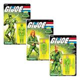 Joe 3 Pk Glow Patrol Green G.I. Joe Super 7 Reaction Action Figure
