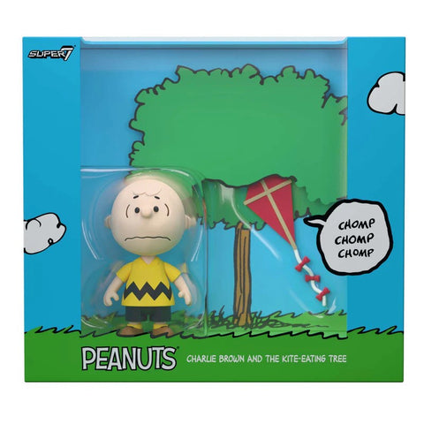 Charlie Brown Kite Eating Tree Peanuts Super 7 Reaction Action Figure Diorama Box
