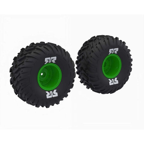 ARRMA ARA-2574 dBoots Cut Chevron MT Tire Set, Glued (2) GREEN