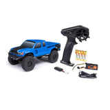 AXIAL AXI-1219T2 1/24 SCX24 Base Camp 4WD Rock Crawler Brushed RTR with Battery & Charger, Blue