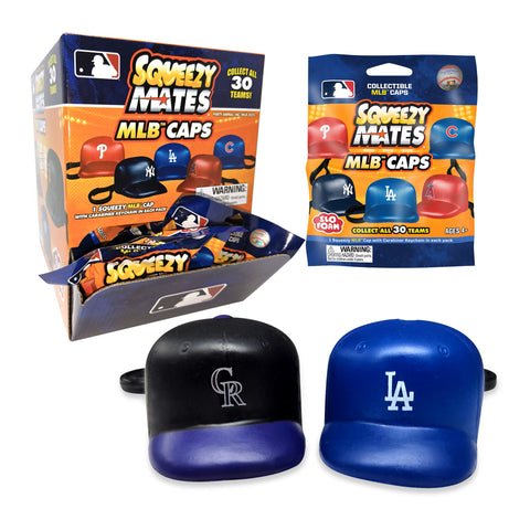 SqueezyMates 2025 MLB Gravity Feed Helmet Figure Box of 24 packs