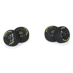Pro-Line 1/12 Goodyear Eagle Dirt Tire F/R MTD Gray Wheels (4): Losi NASCAR
