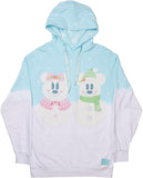 Loungefly Disney Mickey and Minnie Pastel Snowman Hoodie 2XL