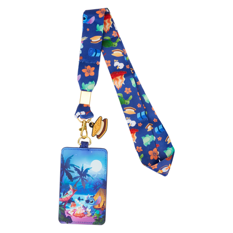 Loungefly Disney Lilo And Stitch Camping Cuties Lanyard and Cardholder