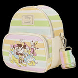Loungefly Disney Mickey & Friends Rainbow Stripe Convertible Mini Backpack & Crossbody Bag