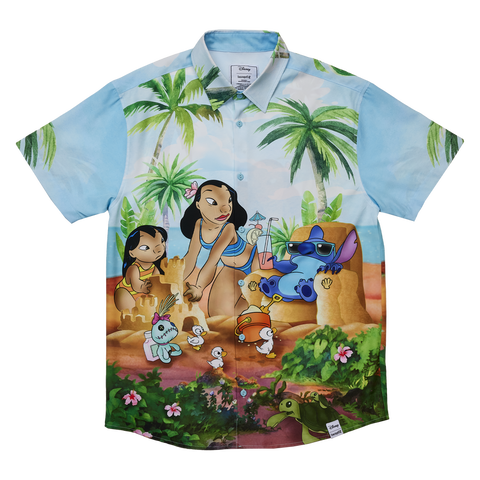 Loungefly Disney Lilo And Stitch Beach Scene Camp Shirt S Small