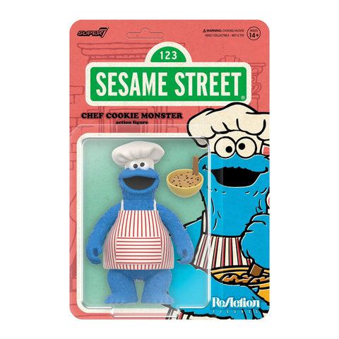 Sesame Street Chef Cookie Monster Super7 Reaction Action Figure