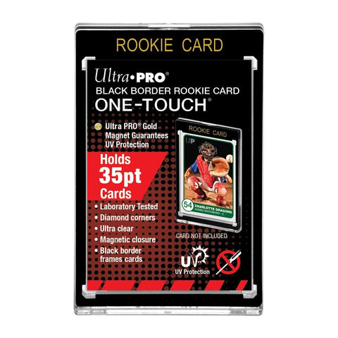 Ultra Pro Gold Magnet Black Border Rookie Card One Touch 35pt Card Holders (25 per pack)