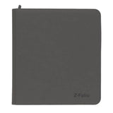 BCW Gaming Z-FOLIO 12-Pocket LX Album Gray Holds 480 Cards Zipper Closure