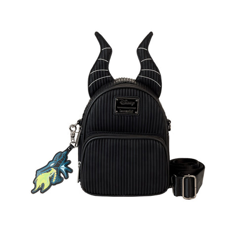 Loungefly Disney Villains Malificent Convertible Mini Backpack/Crossbody Bag