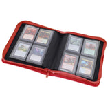 BCW Z-FOLIO 4-POCKET Toploaders Album Red HOLDS 160 Cards Side Loading Zipper