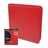 BCW Gaming Z-FOLIO 12-Pocket LX Album Red Holds 480 Cards Zipper Closure