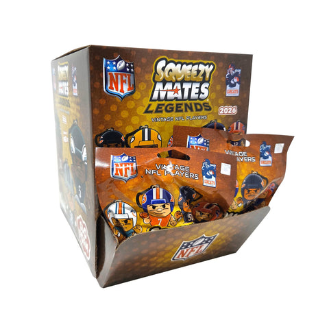 SqueezyMates 2026 NFL Legends Gravity Feed Figure Box of 24 packs