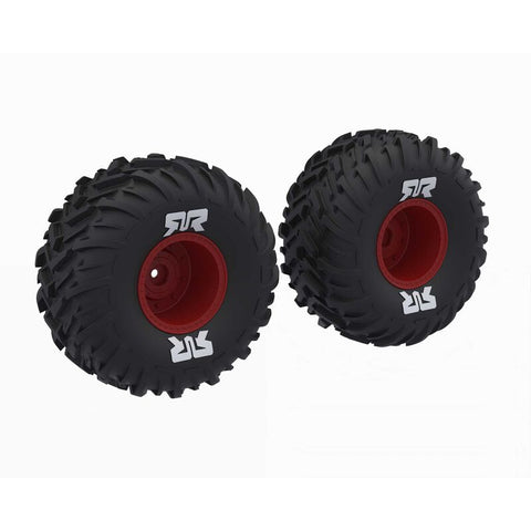 ARRMA ARA-2574 dBoots Cut Chevron MT Tire Set, Glued (2) RED