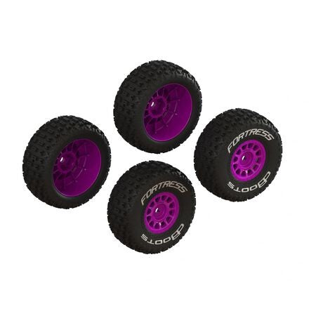 ARRMA ARA-1570 dBoots 'FORTRESS' Tire Set Glued Purple (2 Pairs) Mojave Grom