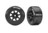 Traxxas Part 10875-BLK Black Rear Mini Rally Wheels w/ Slick Tires (2)