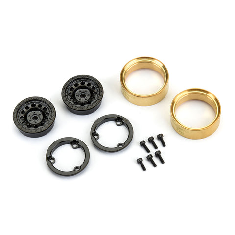 Pro-Line Racing 281200 1/24 Rock Shooter Brass F/R 1.0" 7mm Crawler Wheels (2)
